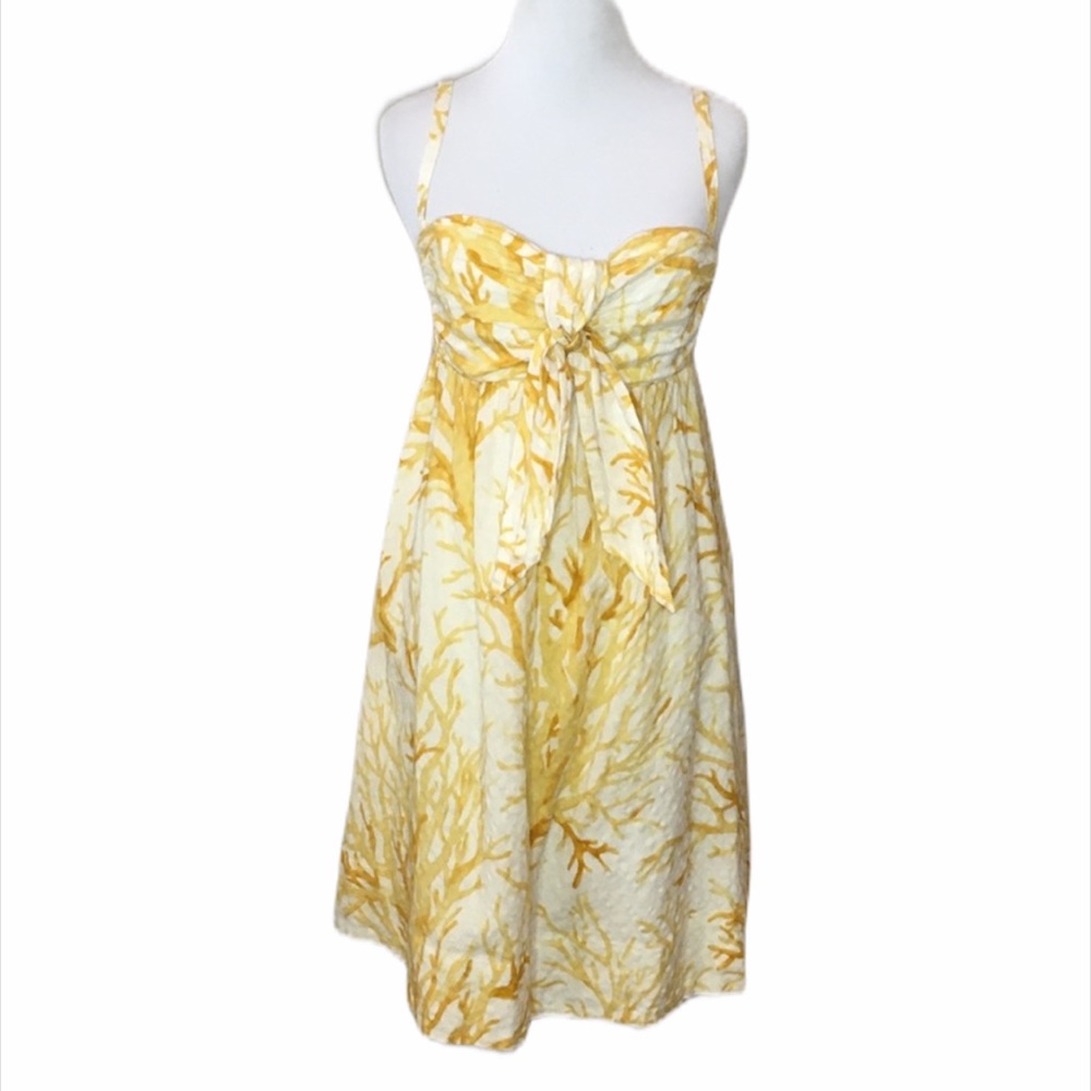 Anthropologie HD in Paris Coral print dress Size 4